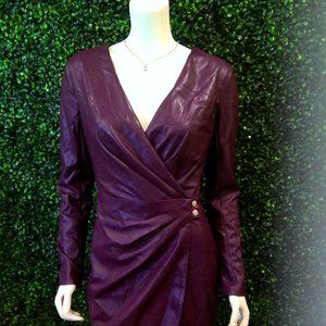 GUESS Lexie Faux-Wrap Faux-Leather Dress